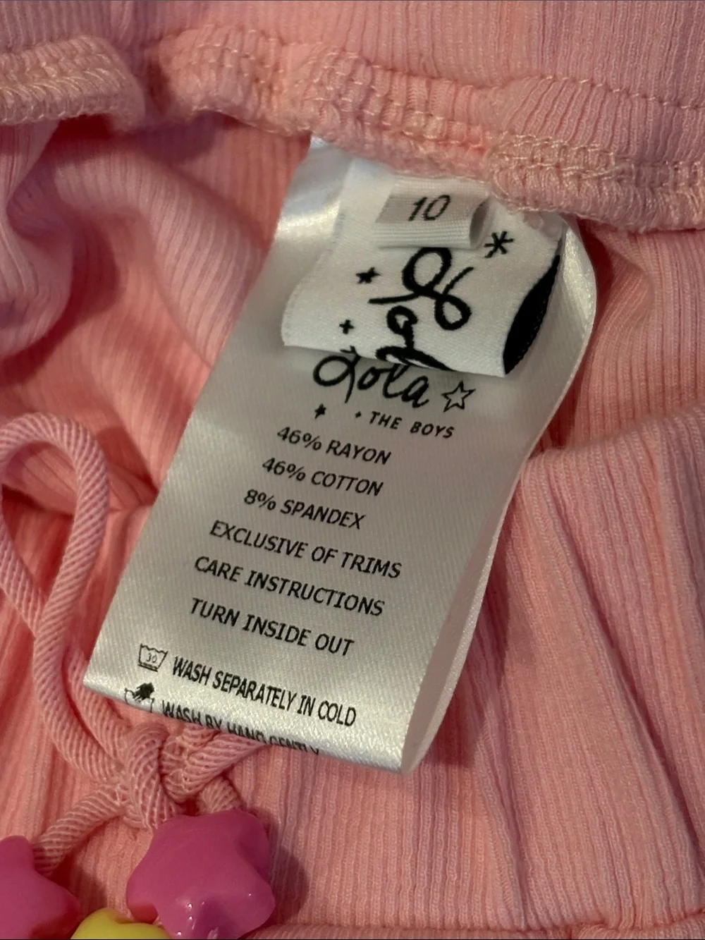 Lola + the boys Girls Pink Tank Top & Shorts Set with Rainbow Bead Trim